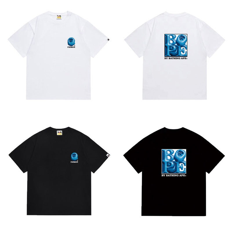 Bathing Shark and ape head print T Shirts NextBlock