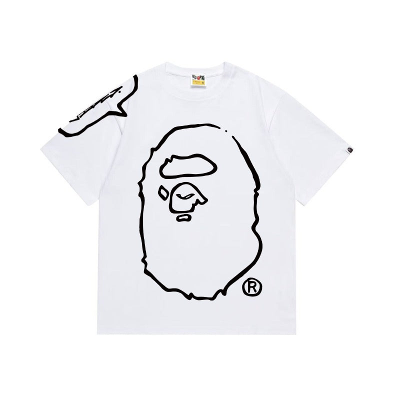 Bathing Shark and ape head print T Shirts NextBlock