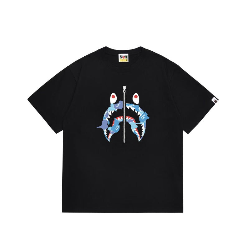 Bathing Shark and ape head print T Shirts NextBlock