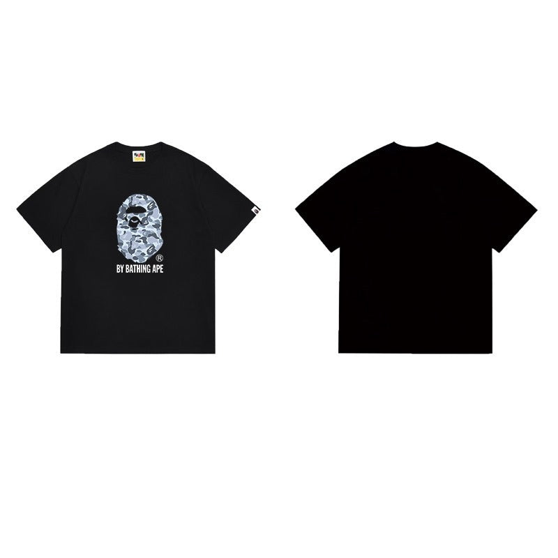 Bathing Shark and ape head print T Shirts NextBlock