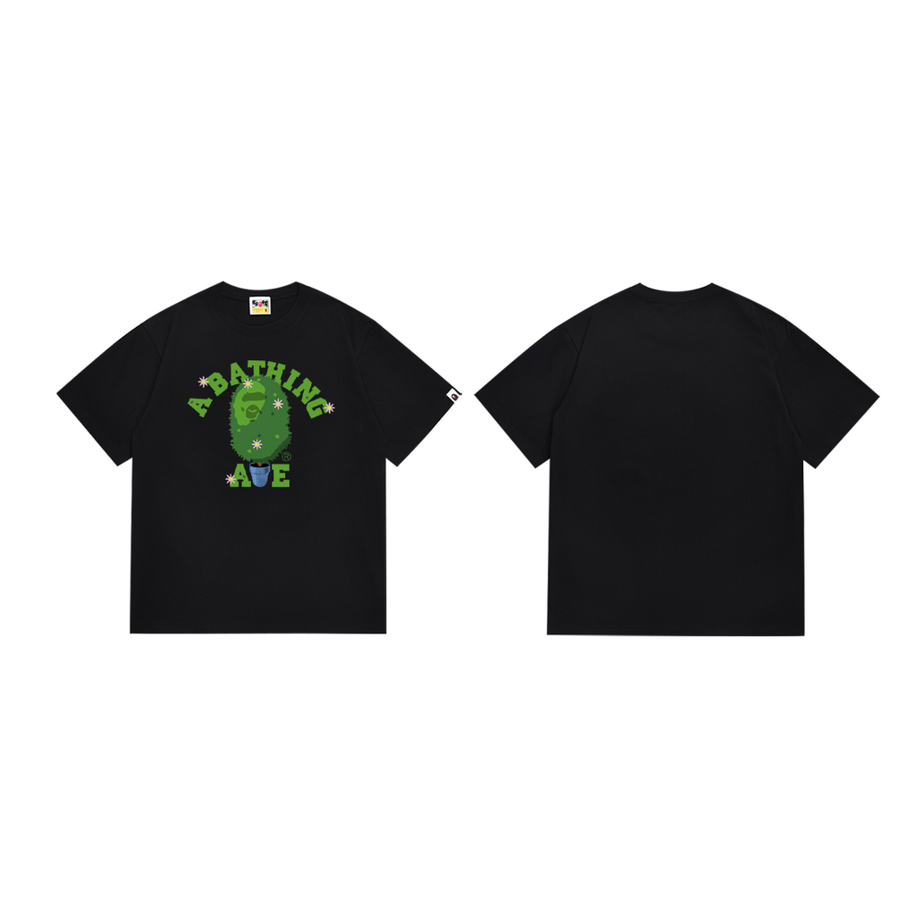 Bathing Shark and ape head print T-Shirt NextBlock