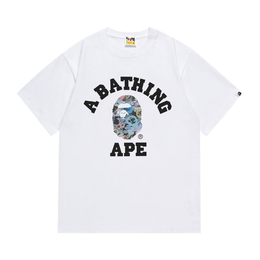 Bathing Shark and ape head print T-Shirt NextBlock