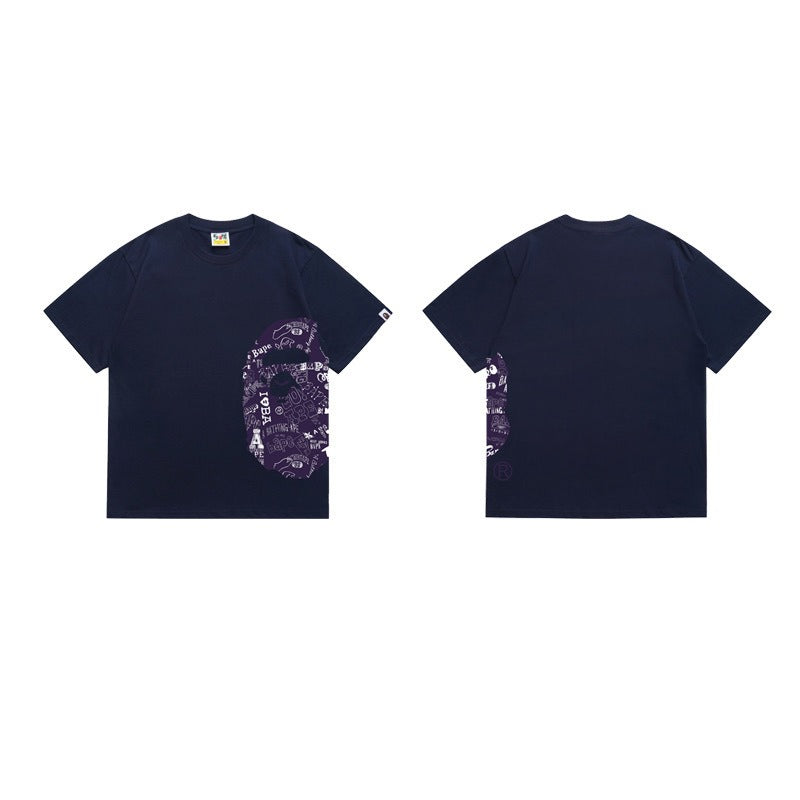 Bathing Shark and ape head print T Shirts NextBlock