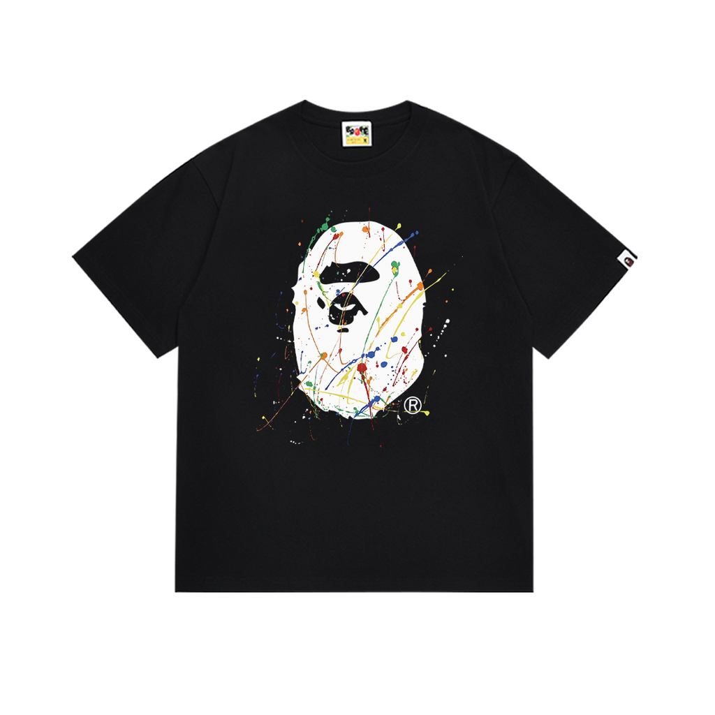 Bathing Shark and ape head print T-Shirt NextBlock