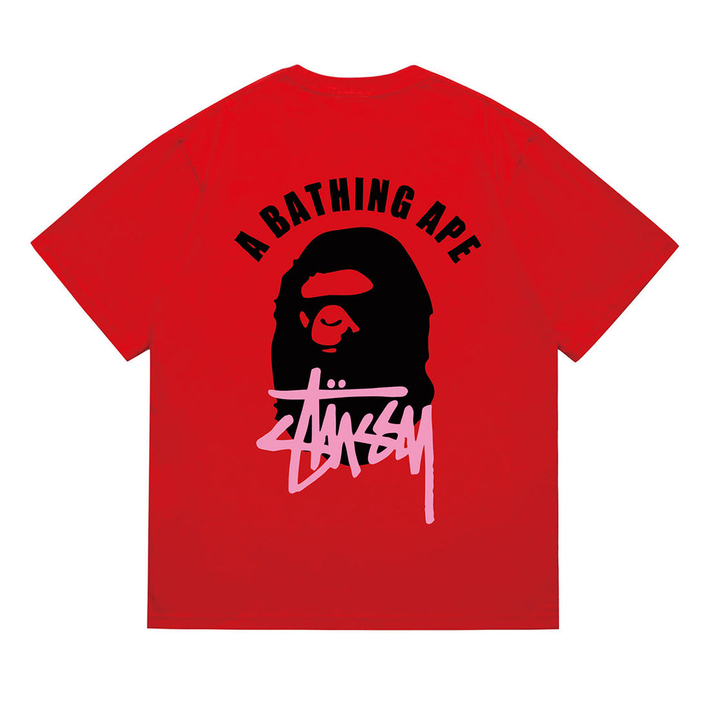 Bathing Shark and ape head print T-Shirt NextBlock