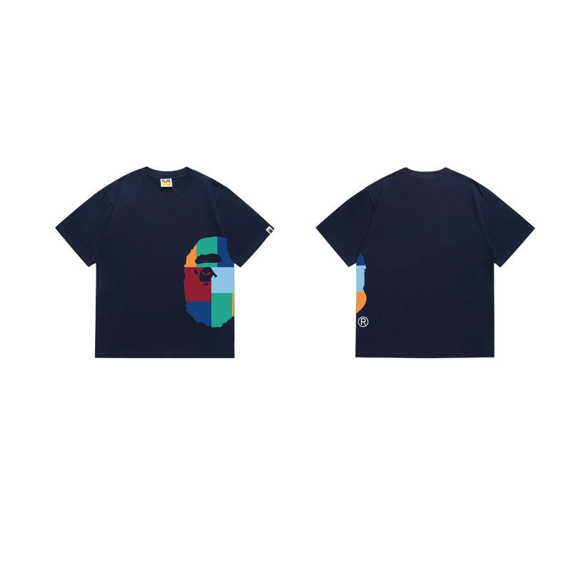 Bathing Shark and ape head print T Shirts NextBlock