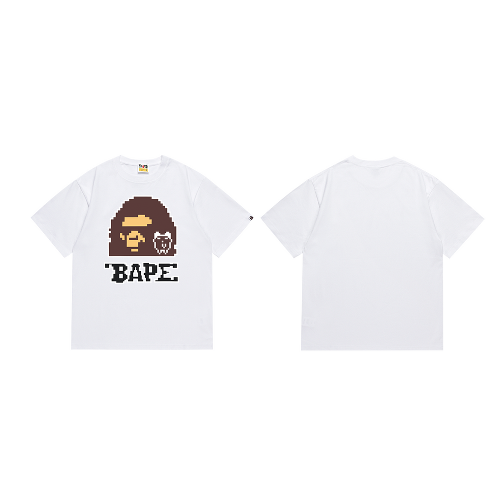 Bathing Shark and ape head print T-Shirt NextBlock