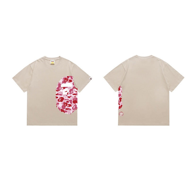 Bathing Shark and ape head print T Shirts NextBlock