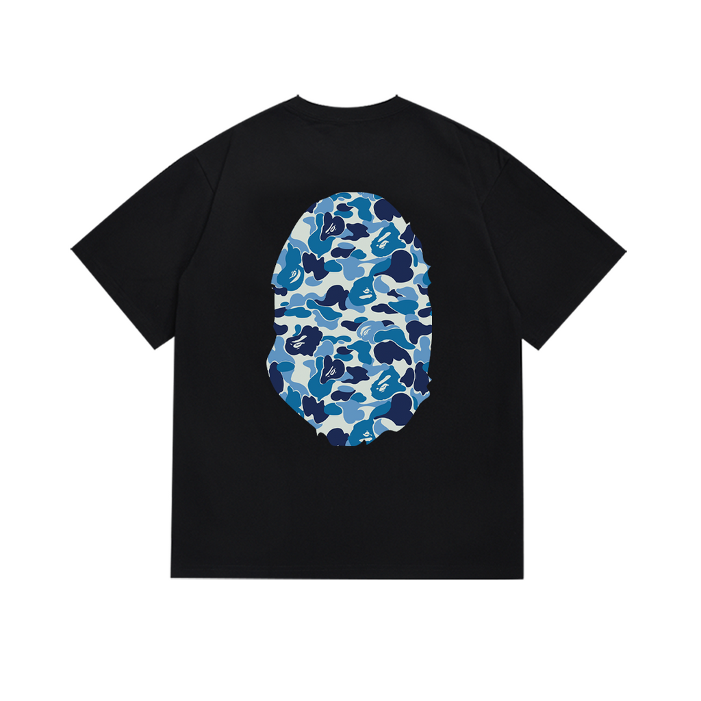 Bathing Shark and ape head print T-Shirt NextBlock