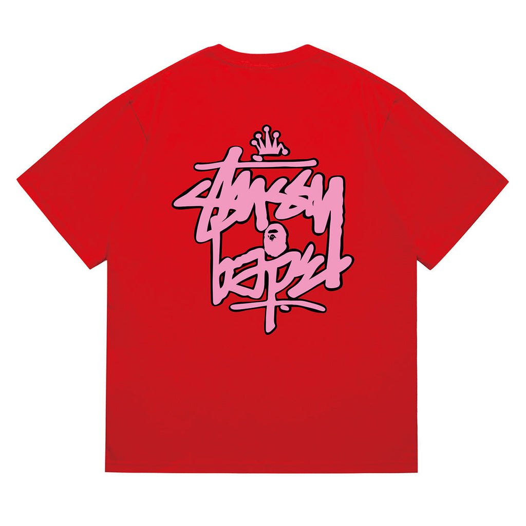 Bathing Shark and ape head print T-Shirt NextBlock