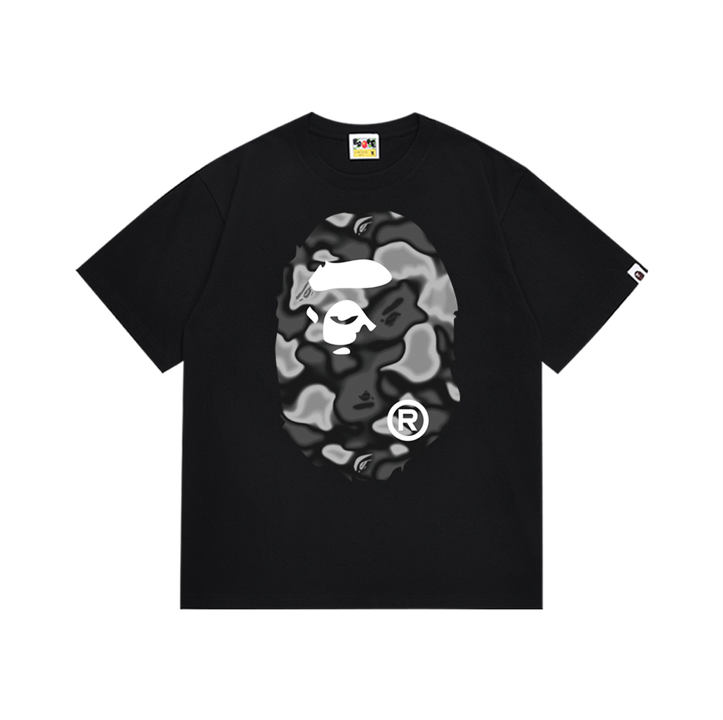 Bathing Shark and ape head print T-Shirt NextBlock