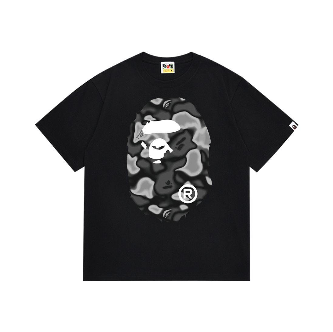 Bathing Shark and ape head print T-Shirt NextBlock