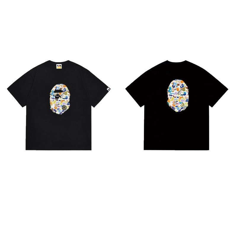 Bathing Shark and ape head print T Shirts NextBlock