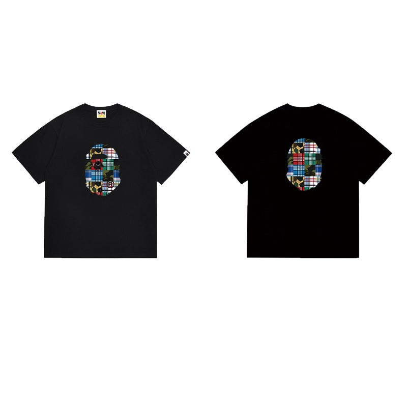 Bathing Shark and ape head print T Shirts NextBlock