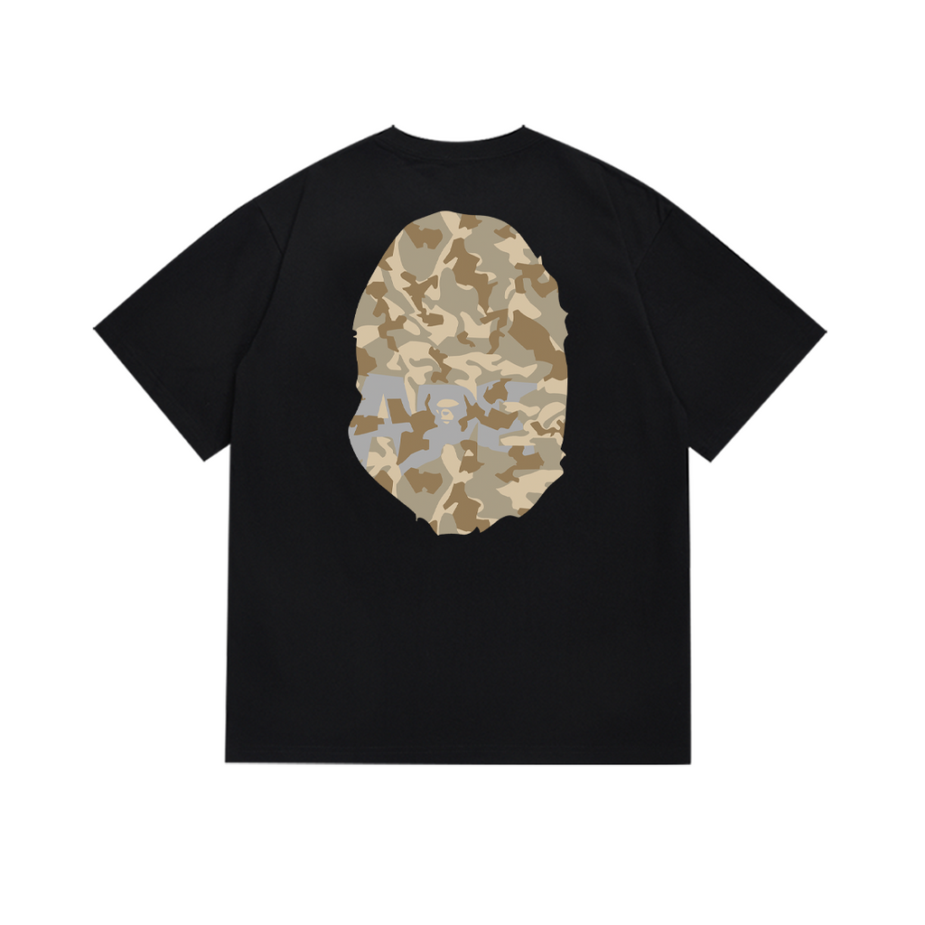 Bathing Shark and ape head print T-Shirt NextBlock
