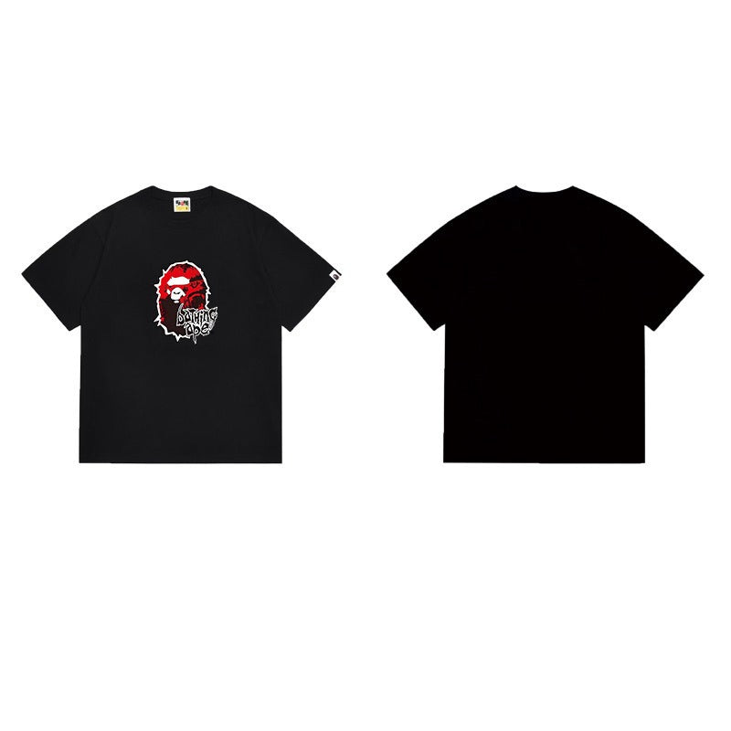 Bathing Shark and ape head print T Shirts NextBlock