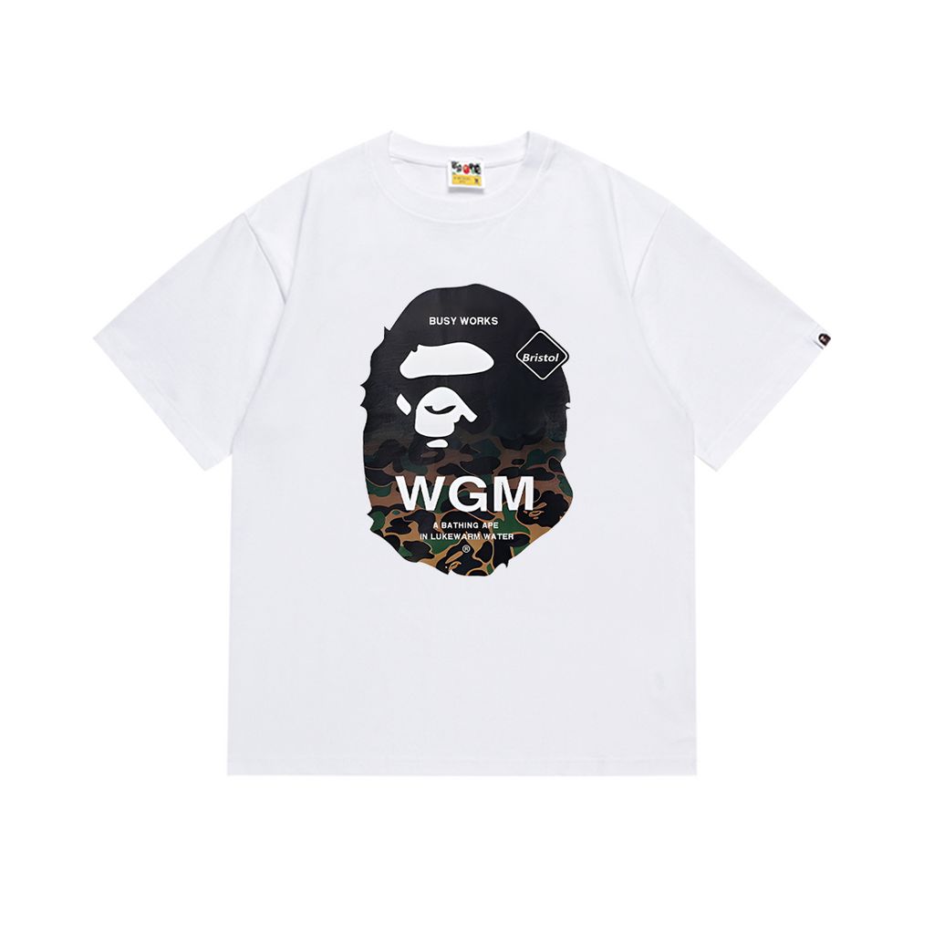 Bathing Shark and ape head print T-Shirt NextBlock