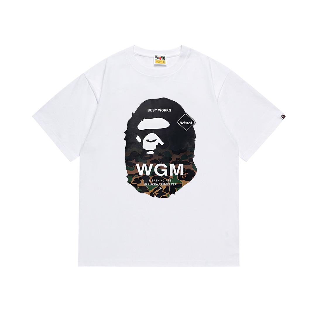 Bathing Shark and ape head print T-Shirt NextBlock