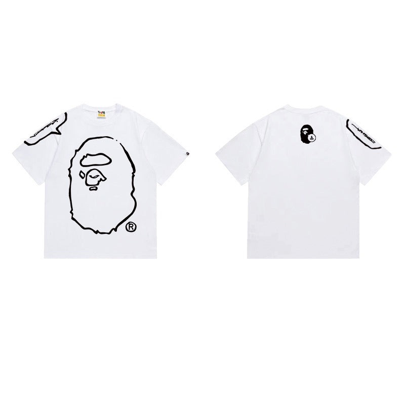 Bathing Shark and ape head print T Shirts NextBlock