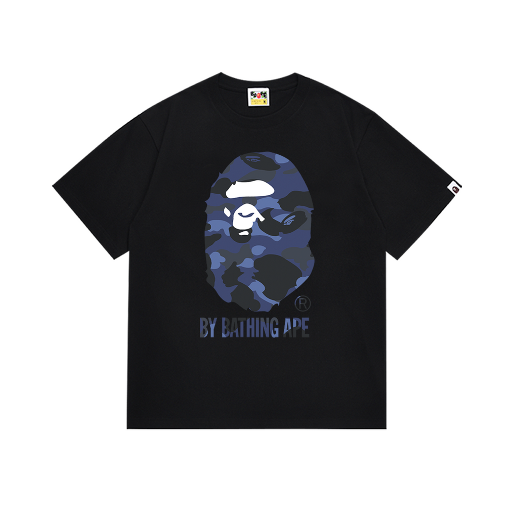 Bathing Shark and ape head print T-Shirt NextBlock