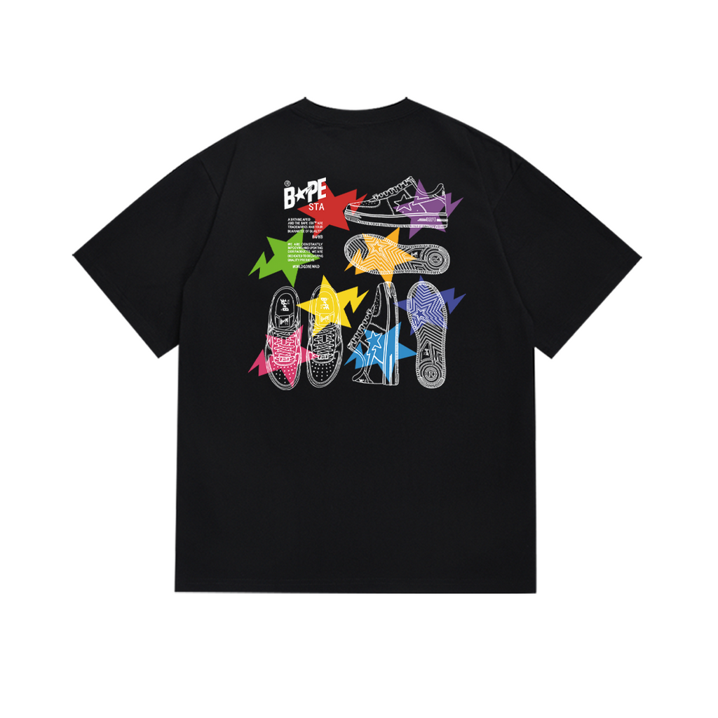 Bathing Shark and ape head print T-Shirt NextBlock