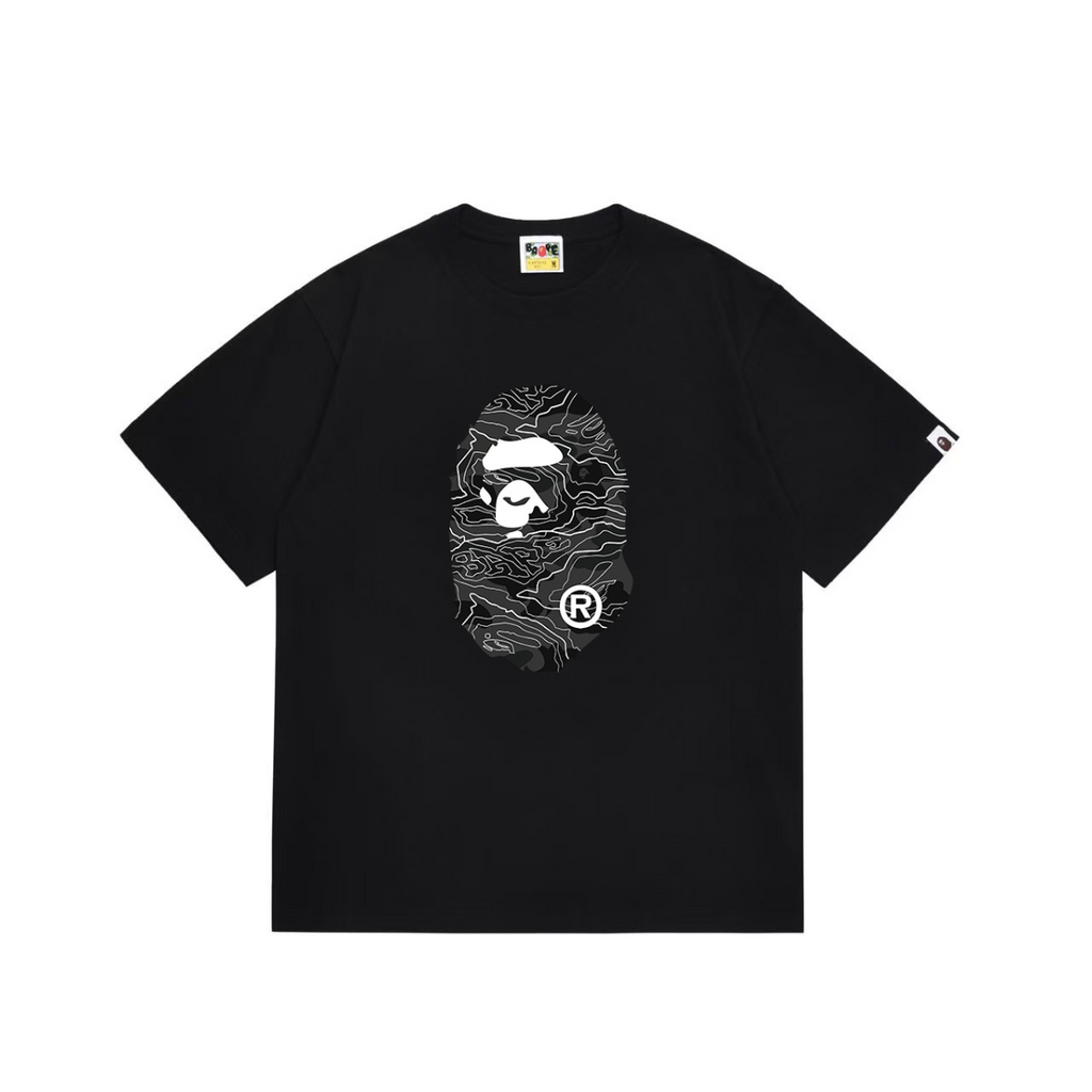 Bathing Shark and ape head print T-Shirt NextBlock