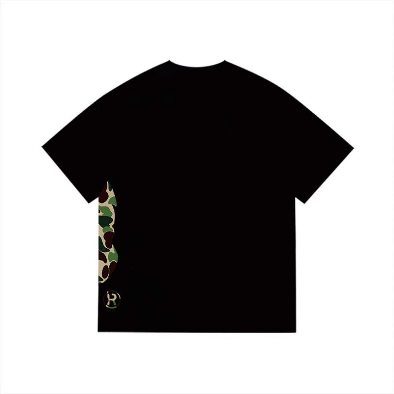 Bathing Shark and ape head print T Shirts NextBlock