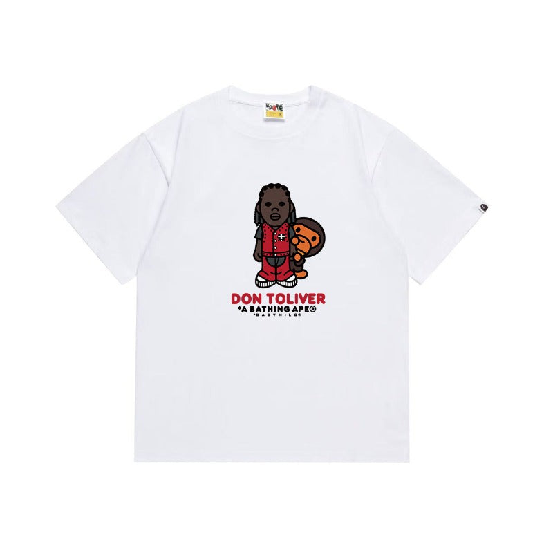 Bathing Shark and ape head print T Shirts NextBlock