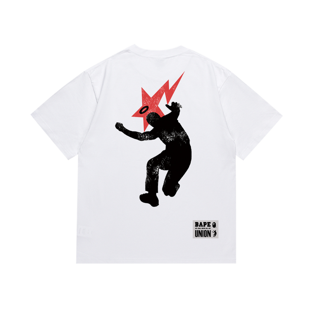 Bathing Shark and ape head print T-Shirt NextBlock
