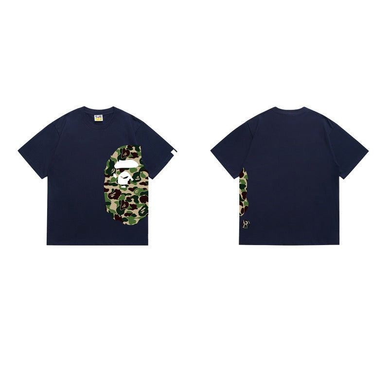 Bathing Shark and ape head print T Shirts NextBlock
