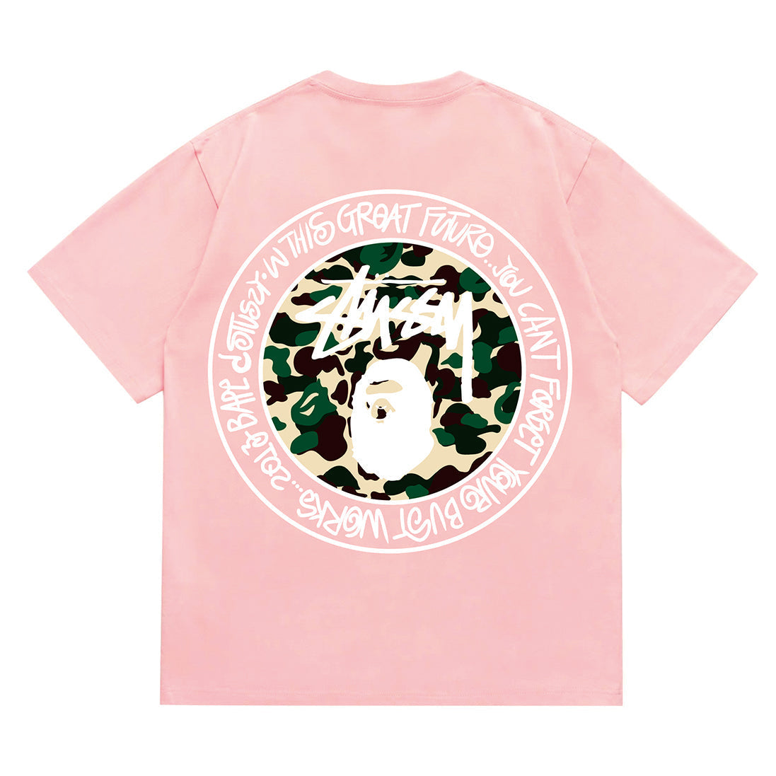 Bathing Shark and ape head print T-Shirt NextBlock