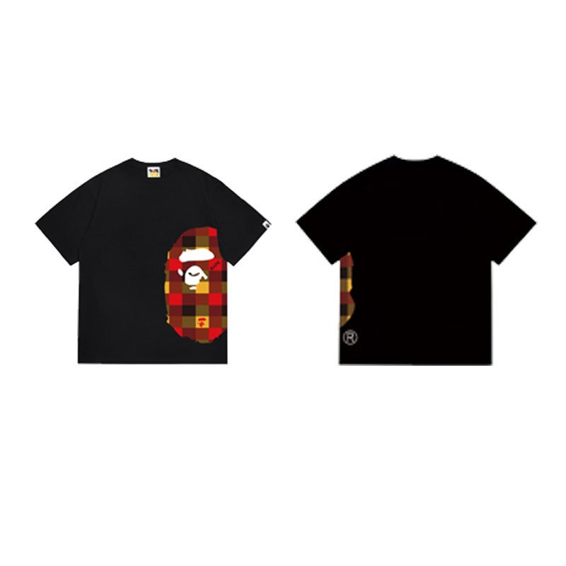 Bathing Shark and ape head print T Shirts NextBlock