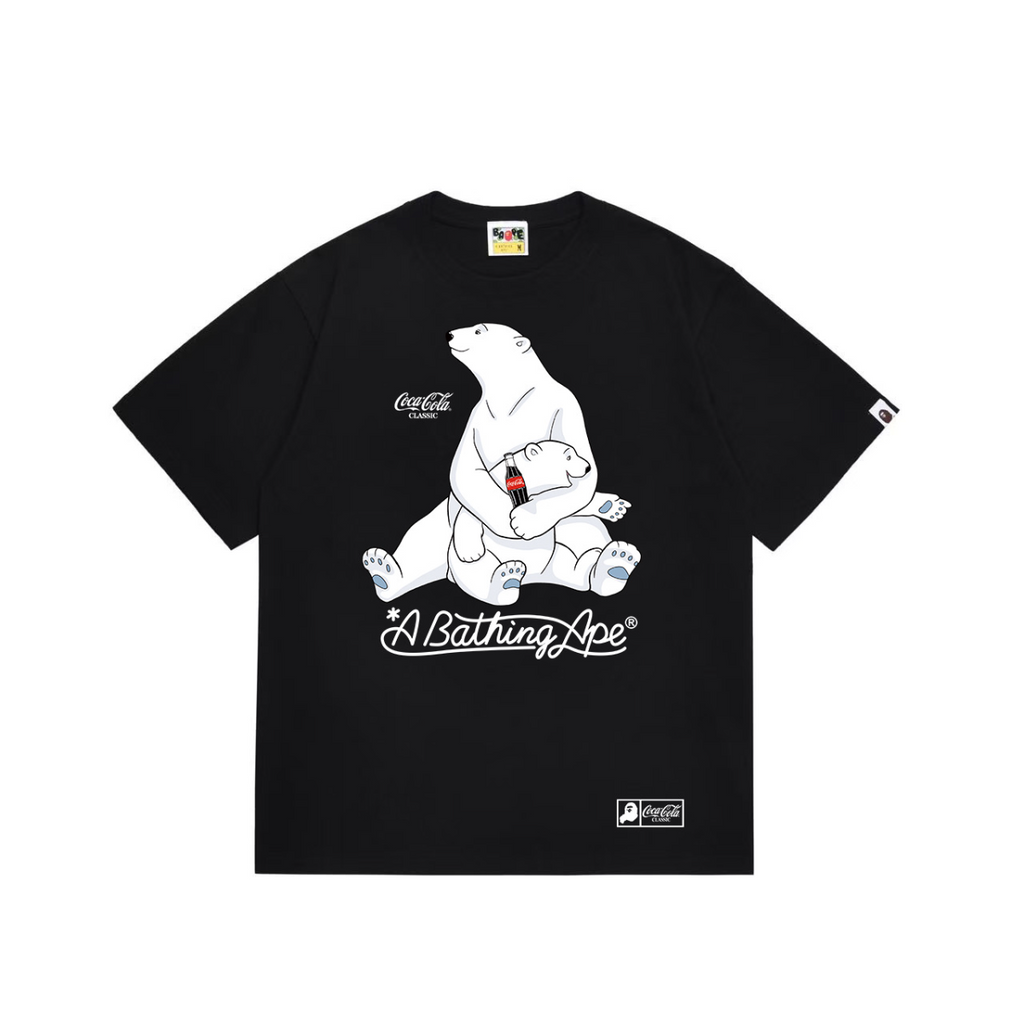 Bathing Shark and ape head print T-Shirt NextBlock
