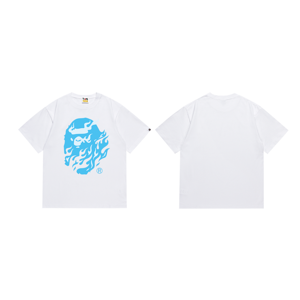 Bathing Shark and ape head print T-Shirt NextBlock