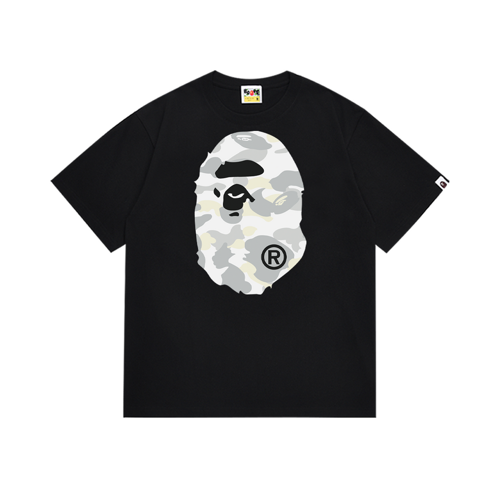 Bathing Shark and ape head print T-Shirt NextBlock