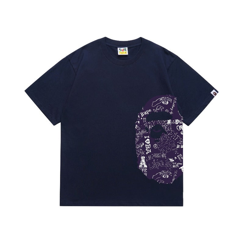 Bathing Shark and ape head print T Shirts NextBlock