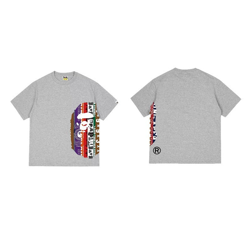 Bathing Shark and ape head print T Shirts NextBlock