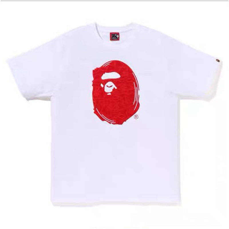BAPE Bathing Shark and ape head print T Shirt NextBlock
