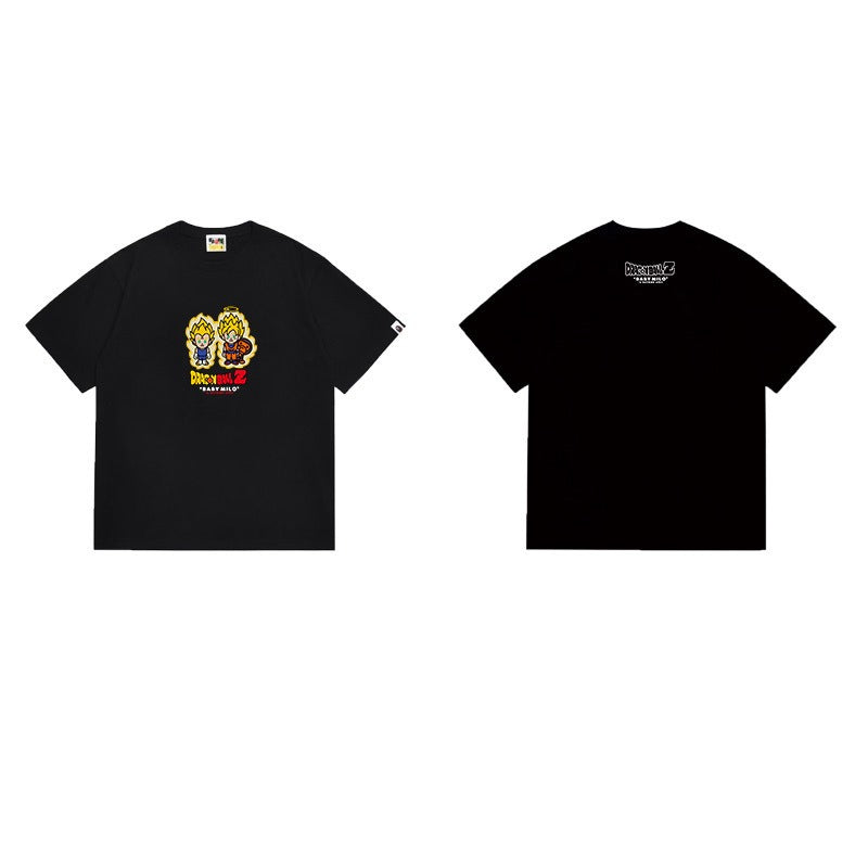 Bathing Shark and ape head print T Shirts NextBlock