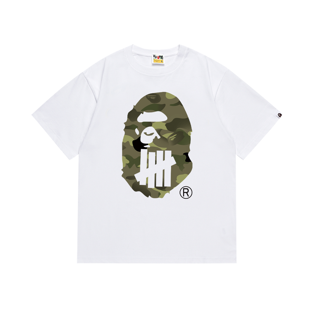 Bathing Shark and ape head print T-Shirt NextBlock