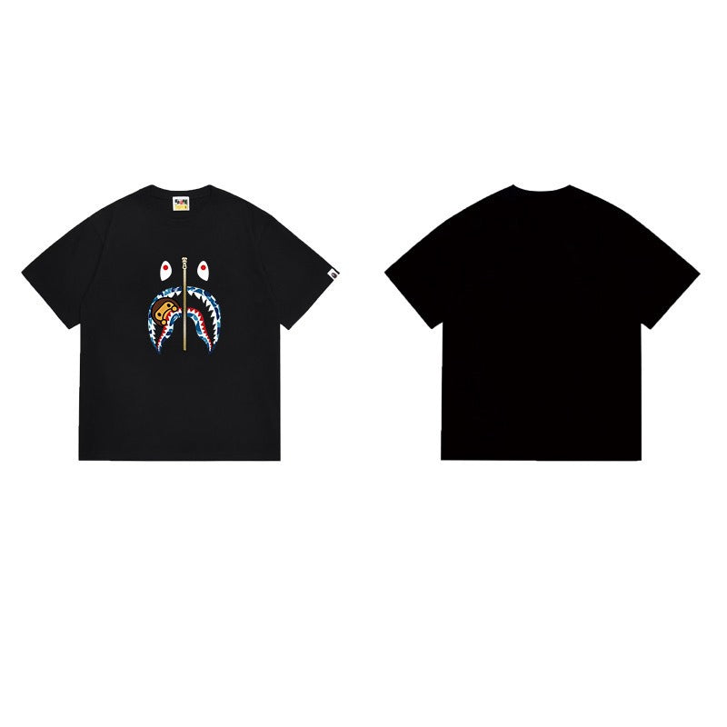 Bathing Shark and ape head print T Shirts NextBlock