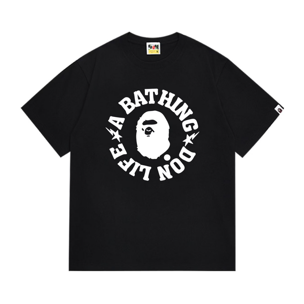 Bathing Shark and ape head print T-Shirt NextBlock