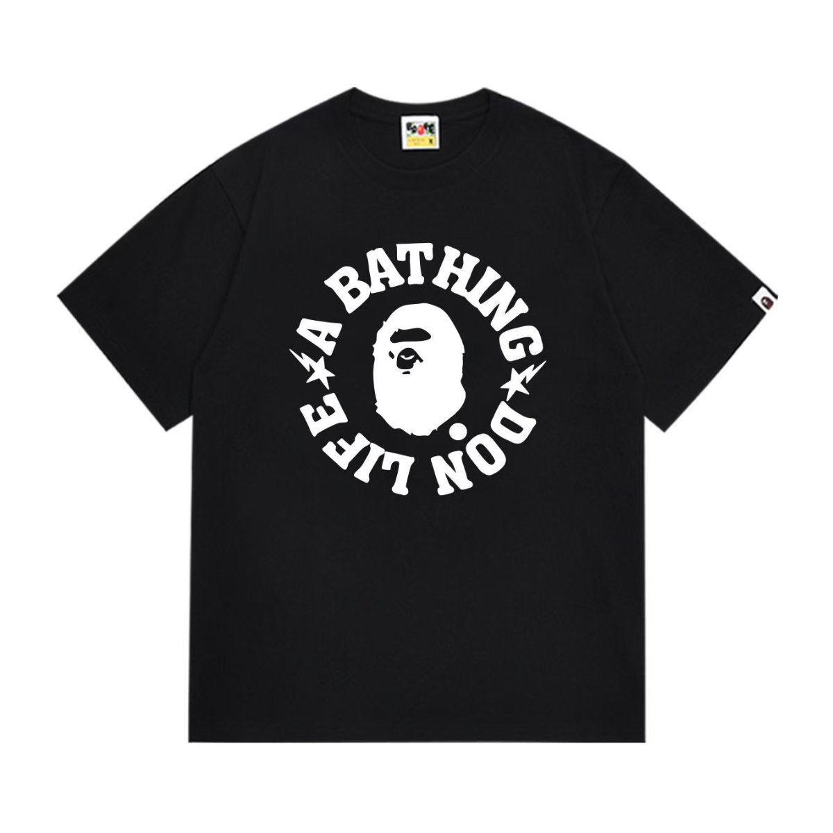 Bathing Shark and ape head print T-Shirt NextBlock