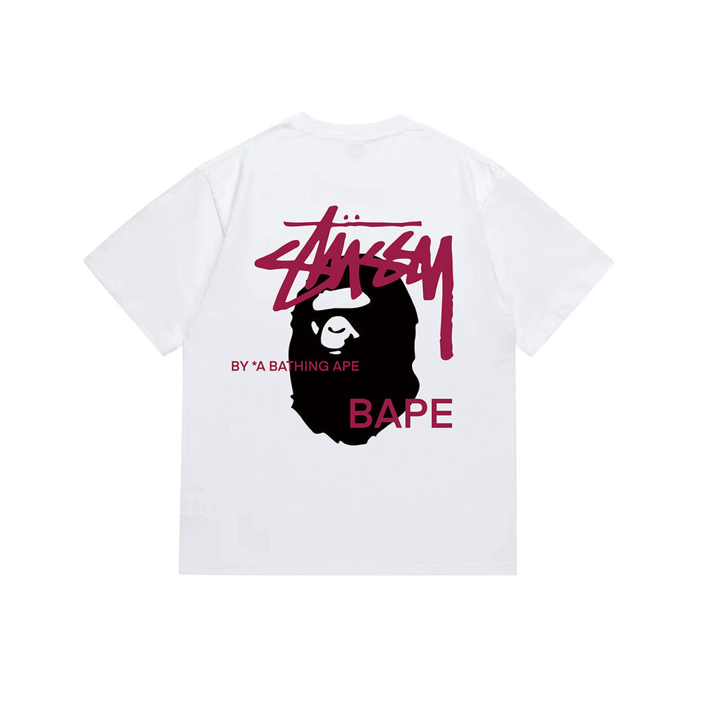 Bathing Shark and ape head print T-Shirt NextBlock