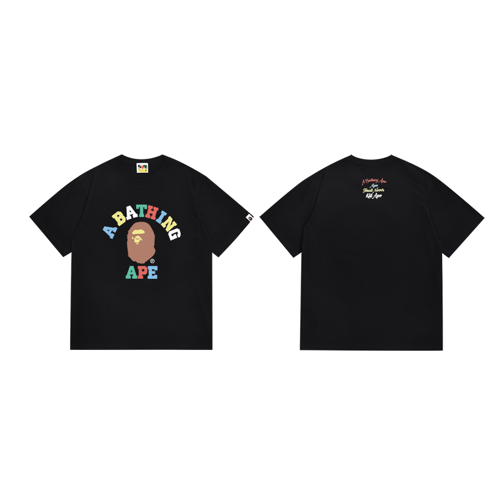 Bathing Shark and ape head print T-Shirt NextBlock