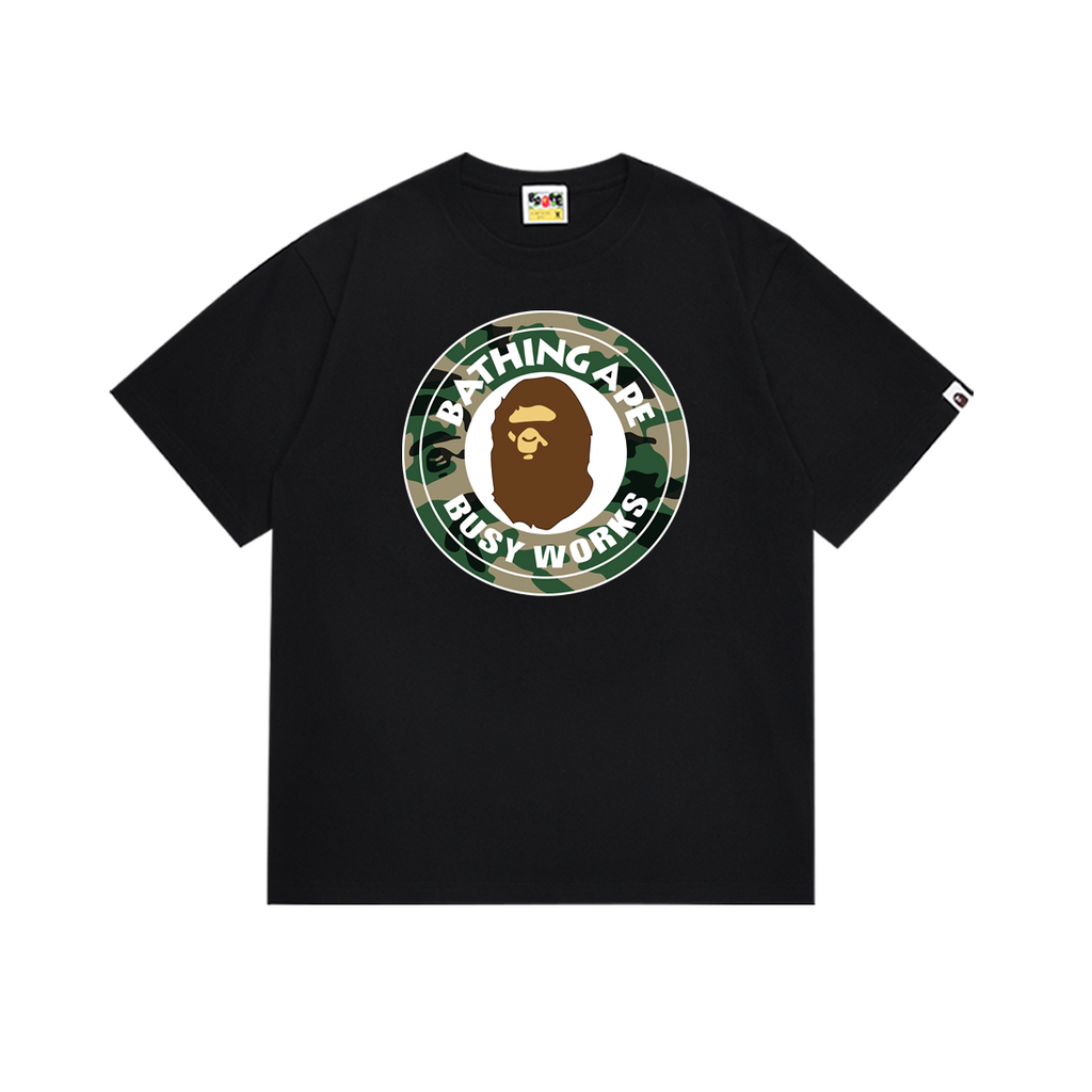 Bathing Shark and ape head print T-Shirt NextBlock
