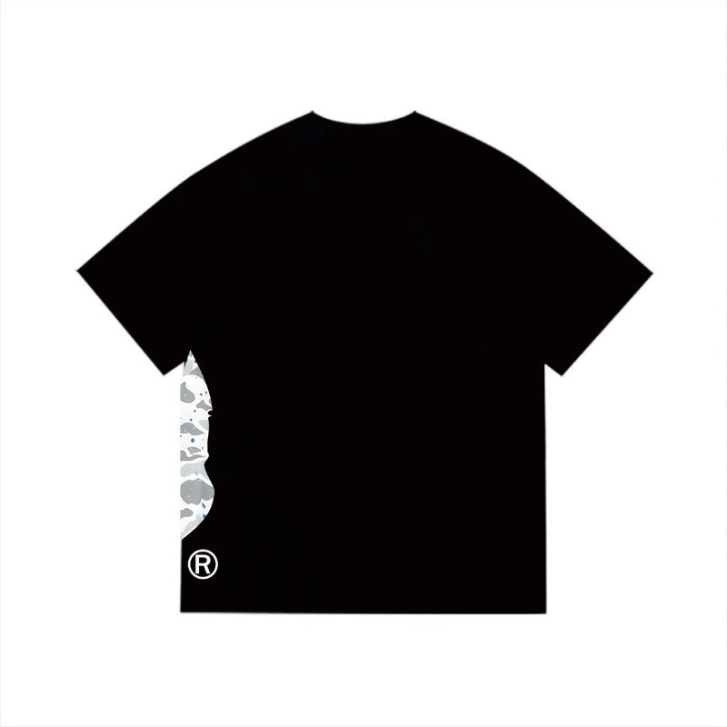 Bathing Shark and ape head print T Shirts NextBlock