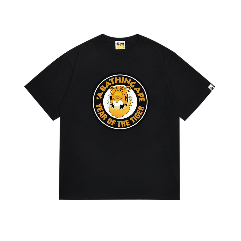 Bathing Shark and ape head print T-Shirt NextBlock