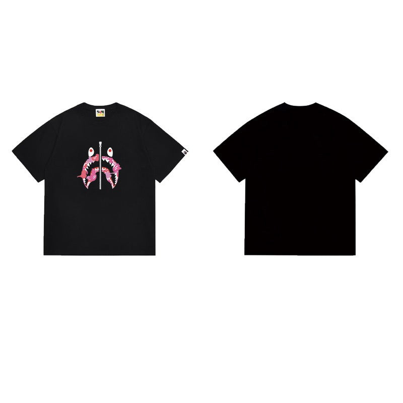 Bathing Shark and ape head print T Shirts NextBlock
