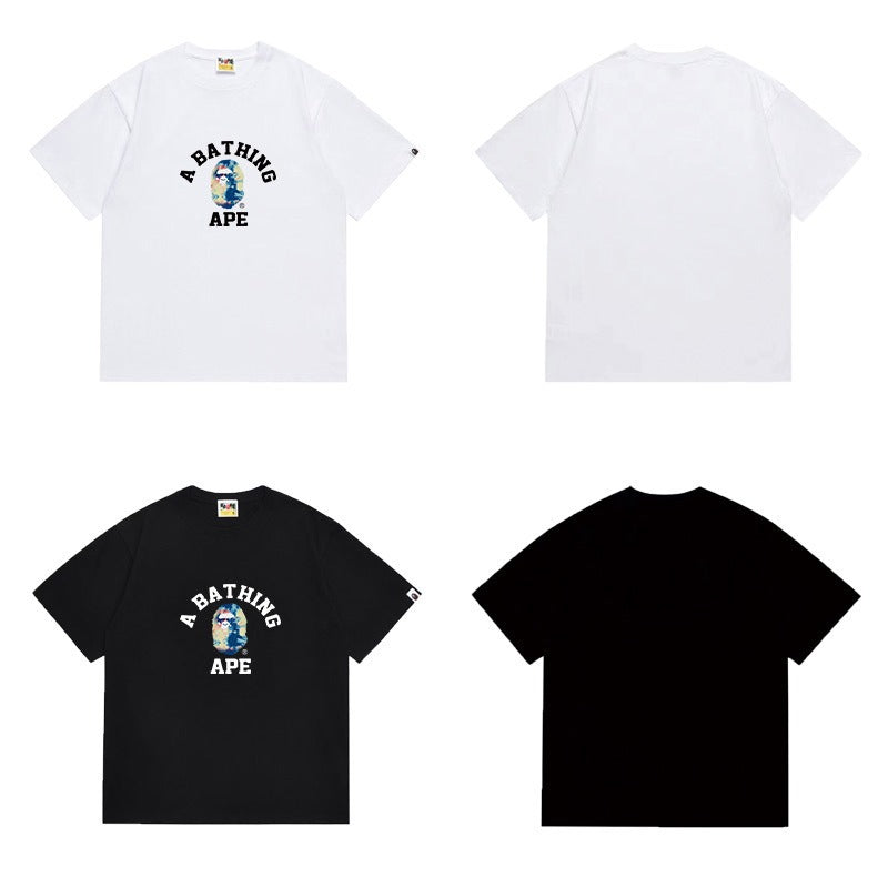 Bathing Shark and ape head print T Shirts NextBlock